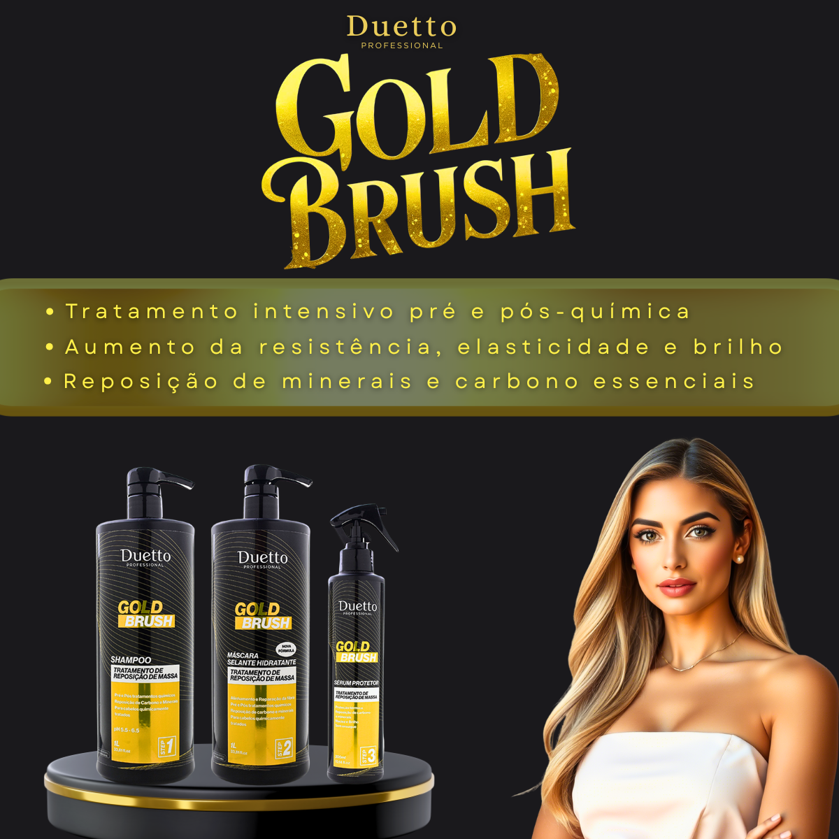 Kit Gold Brush Duetto Professional
