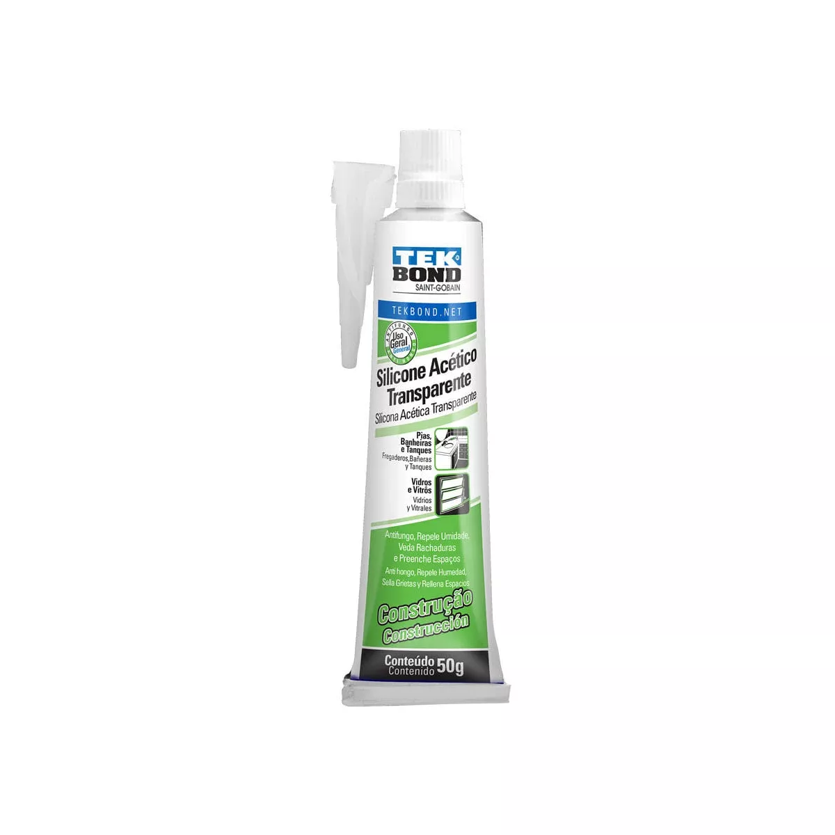 Silicone Acético Incolor Tekbond - 50g
