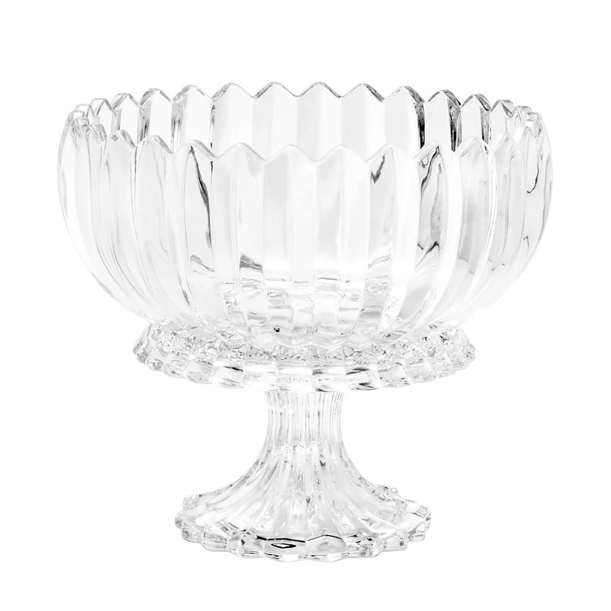 Centro De Mesa Cristal Com Pé Geneva 24 X 20Cm - Wolff