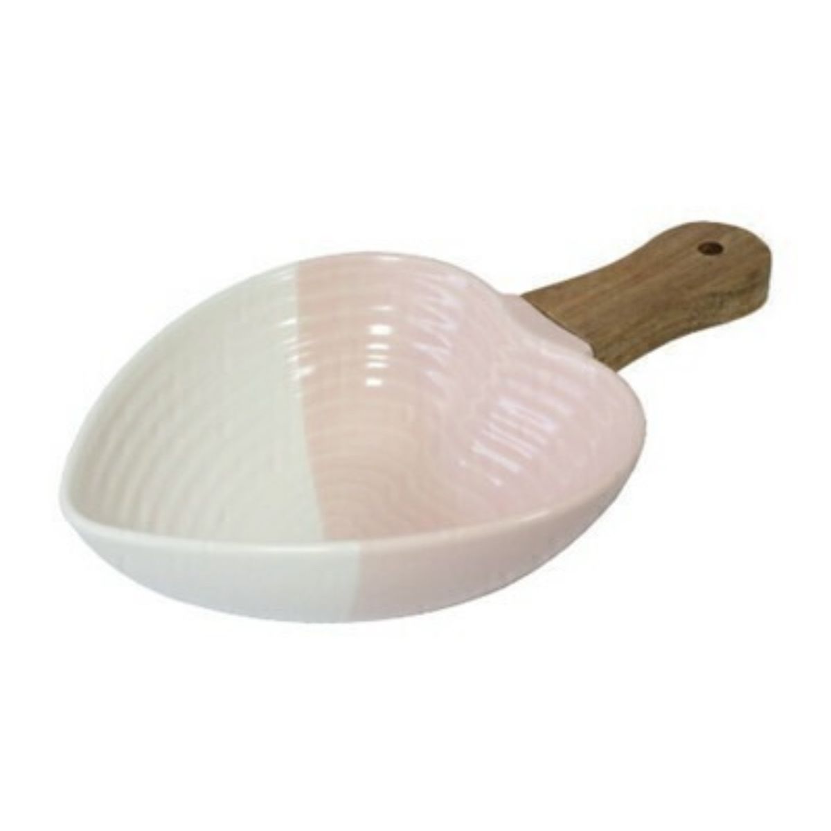 Mini Panela Poele CoracaoRosa/branco C/bambu 5 X 10.5 X 27