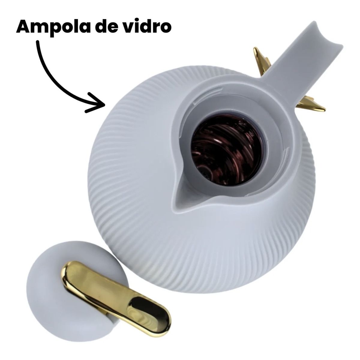 garrafa termica 1 litro boboleta cinza 