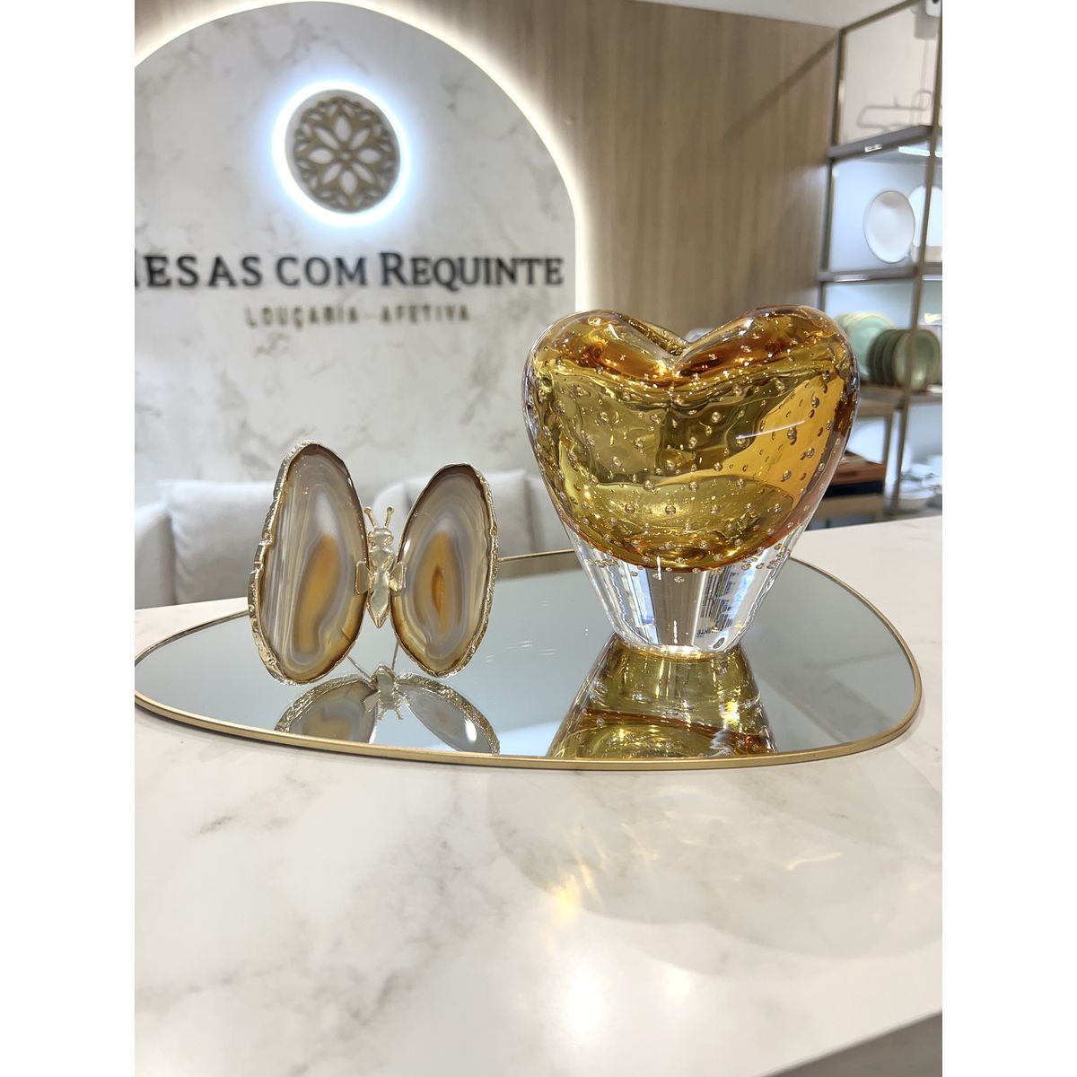 Coração Em Cristal Murano 