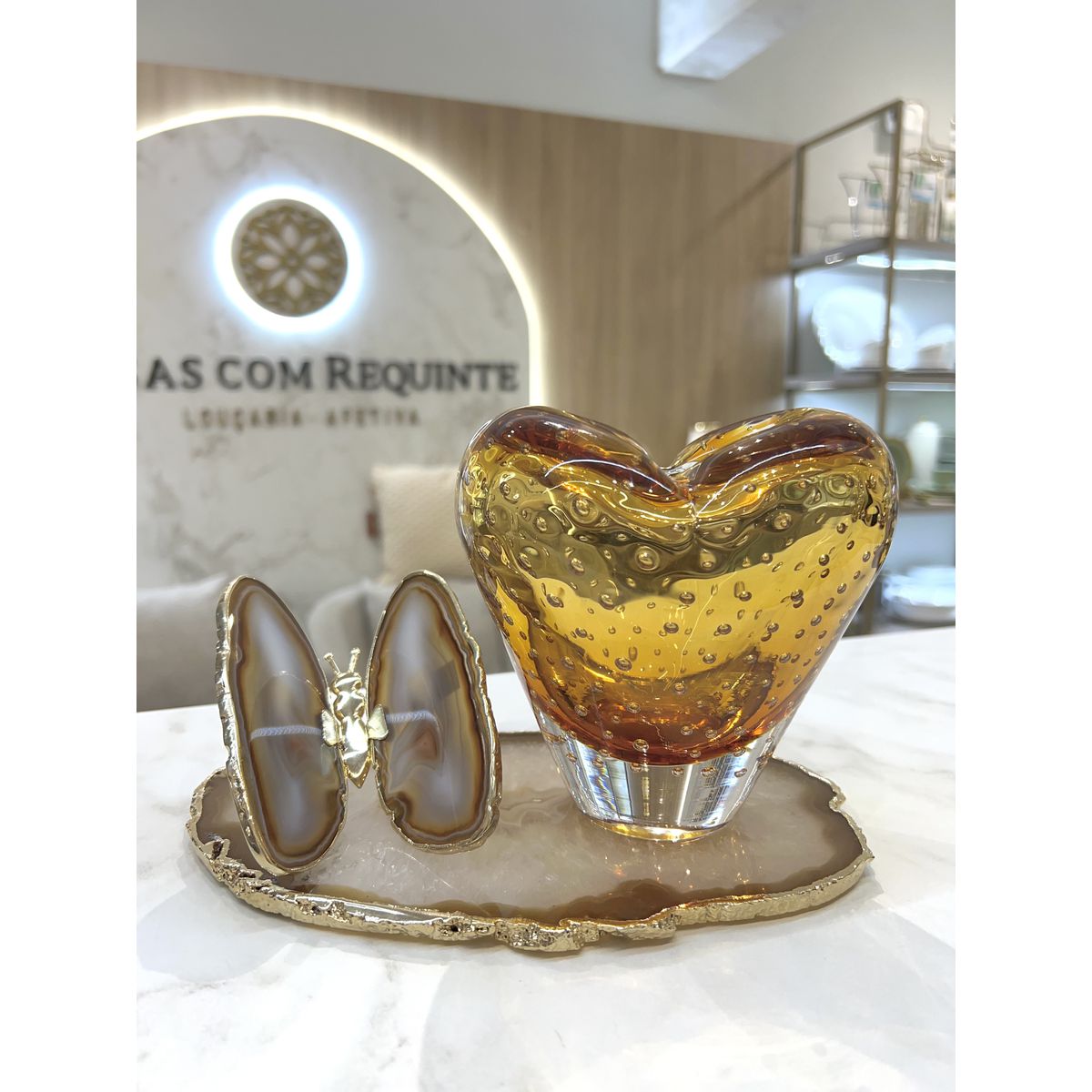 Coração Em Cristal Murano 