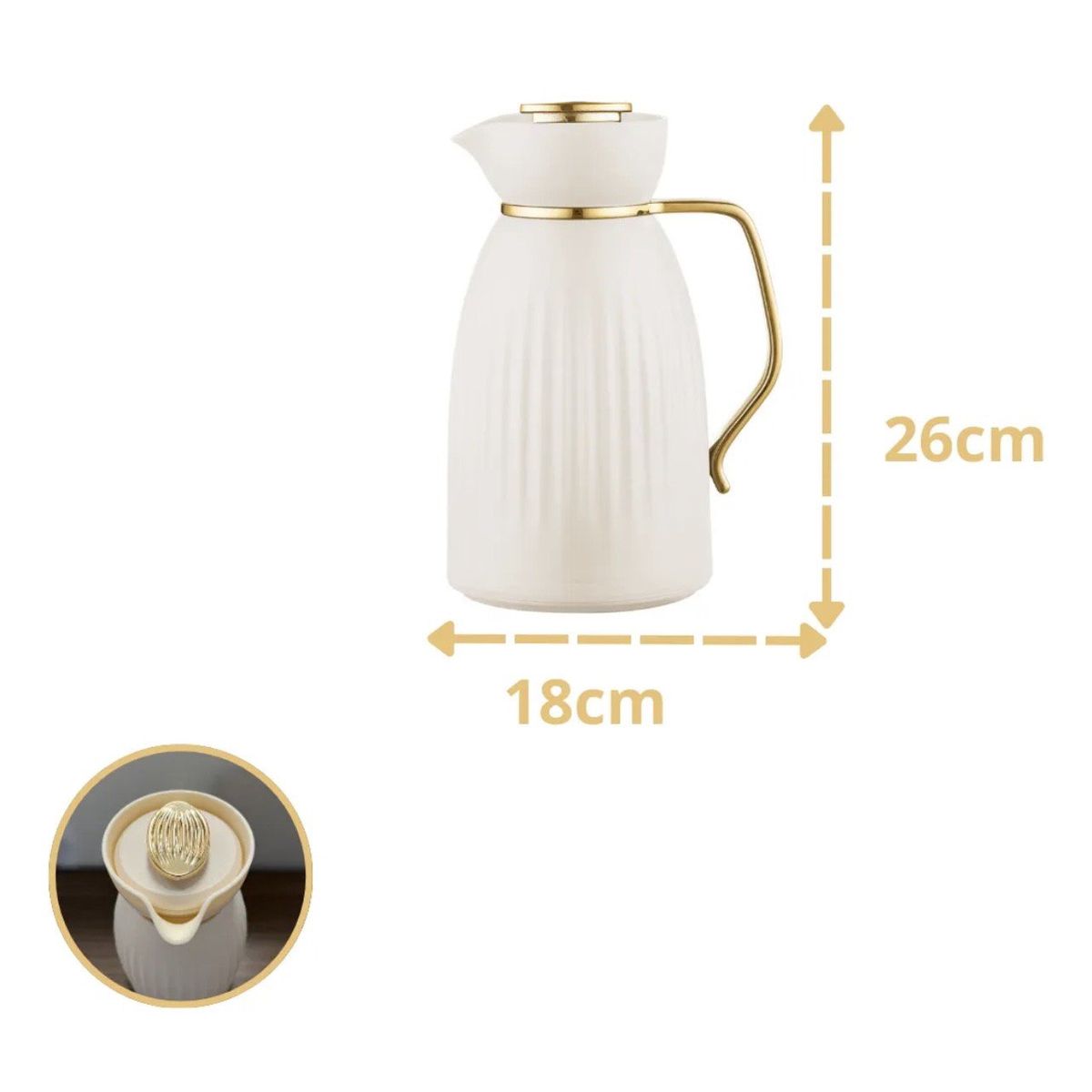 Garrafa sofia bege com dourado 1 litro 