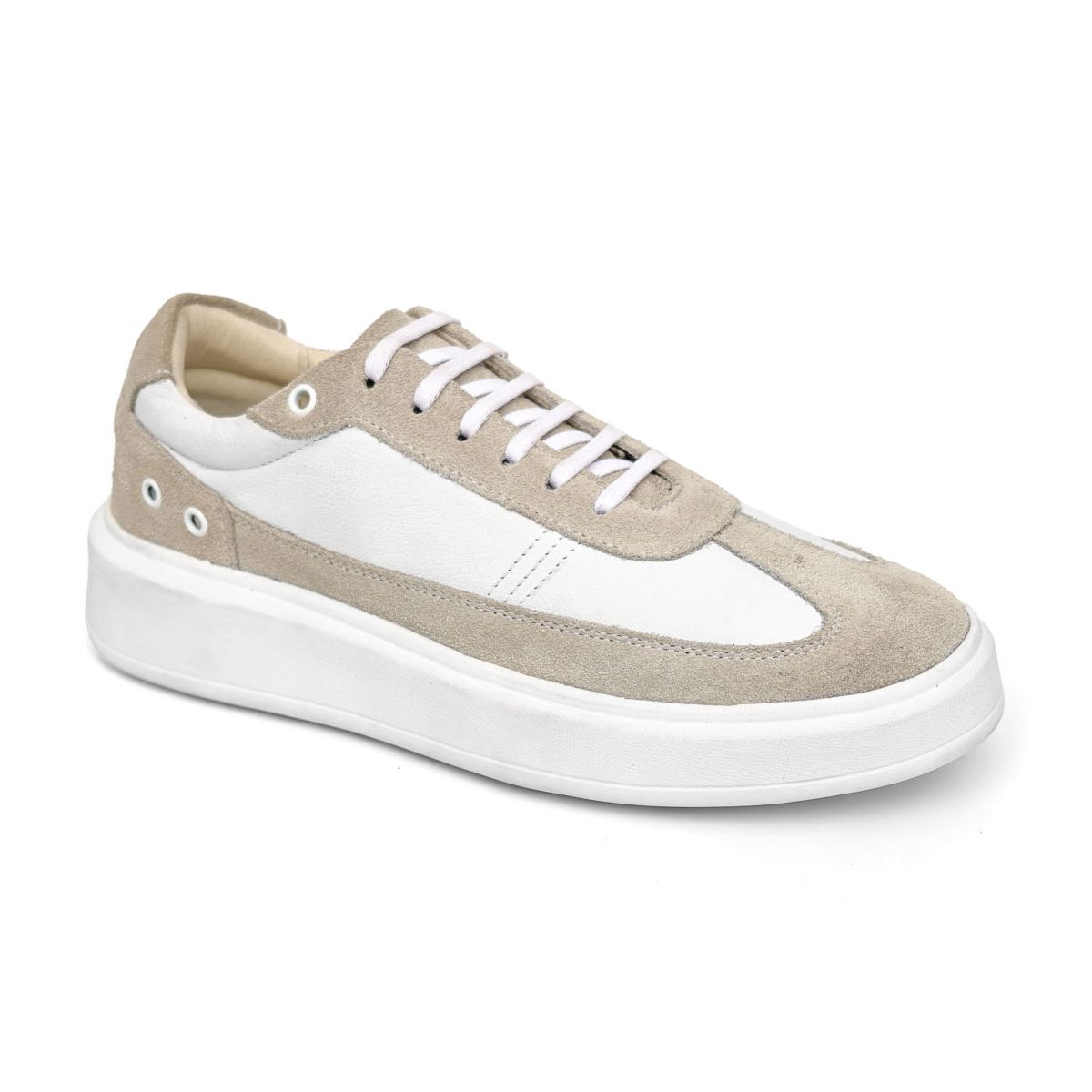Tenis Masculino Fly Branco Nobuck Areia Milan Gelo - Mr. Light | Oficial®