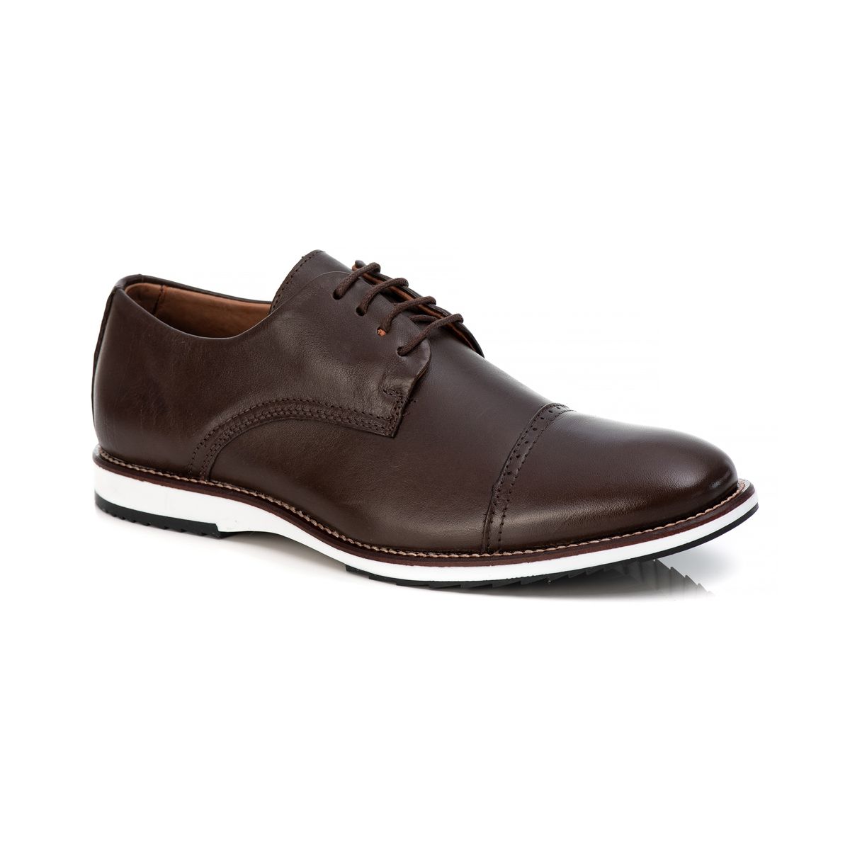 Derby Elite Couro Premium Cafe Andorra - Mr. Light | Oficial®