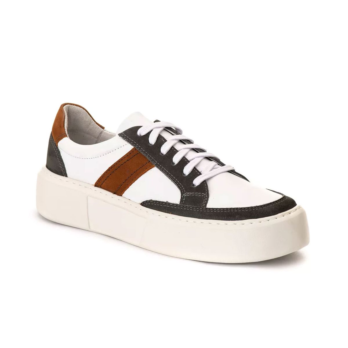 Sapato Casual Masculino Everest Branco Castor e Pr... - Mr. Light | Oficial®