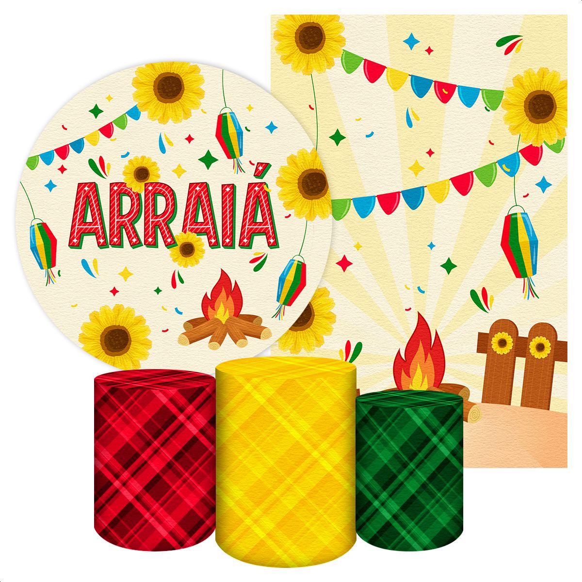 Kit 5 Capas Tema Festa Ju... - Painel Festivo