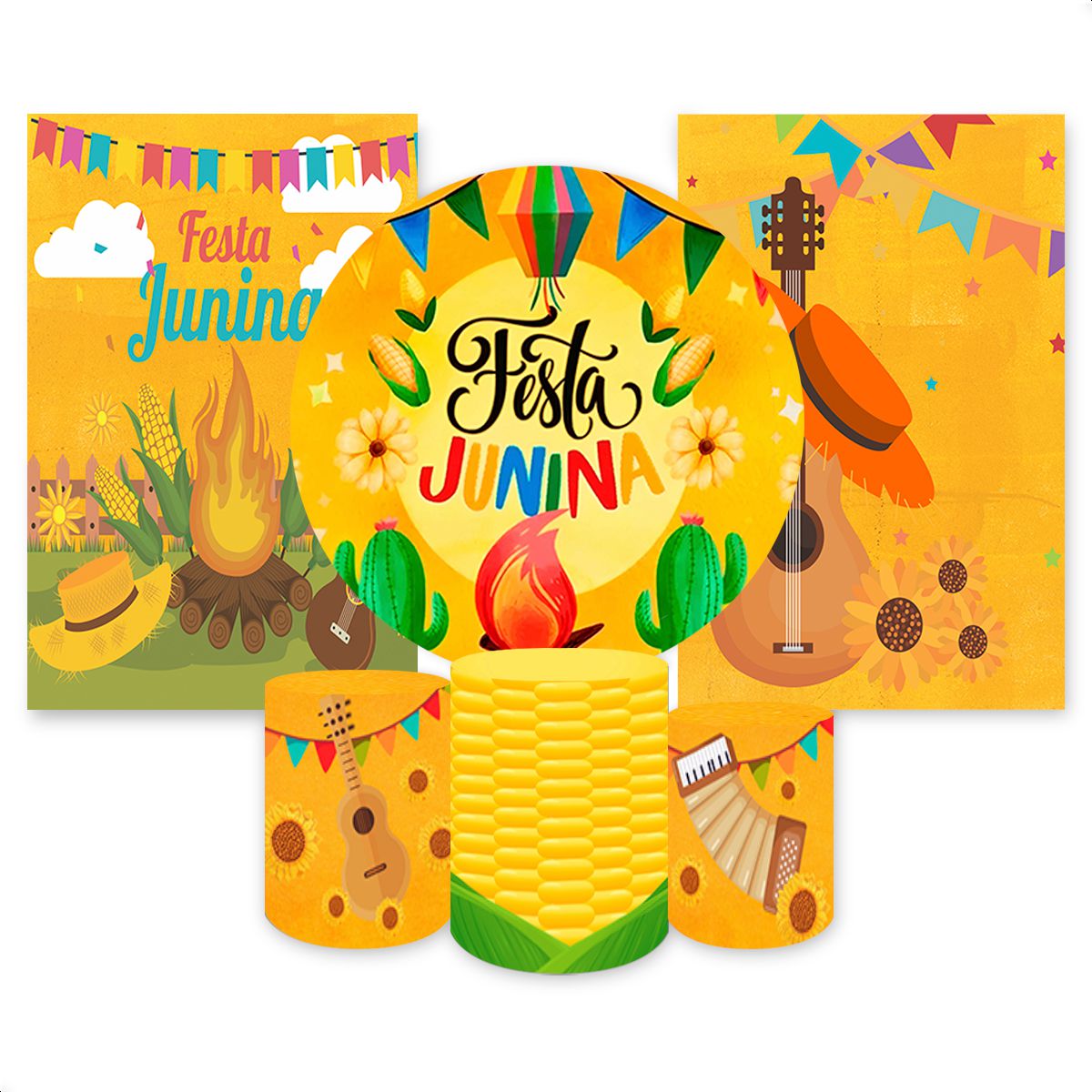 Kit 6 Capas Tema Festa Ju... - Painel Festivo
