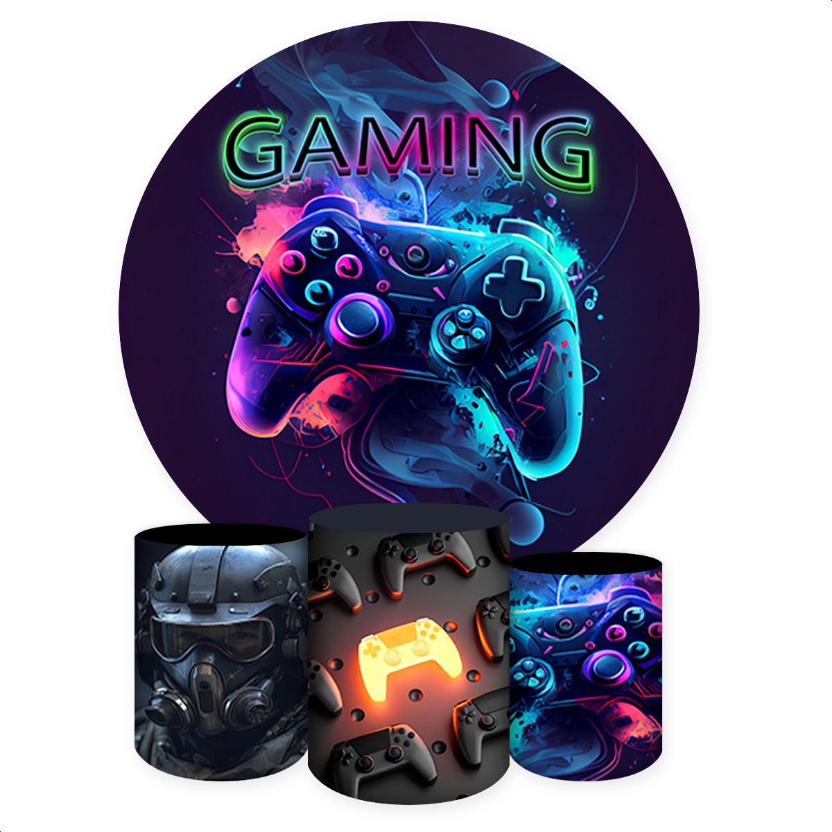 Kit 4 Capas Tema Game 506... - Painel Festivo