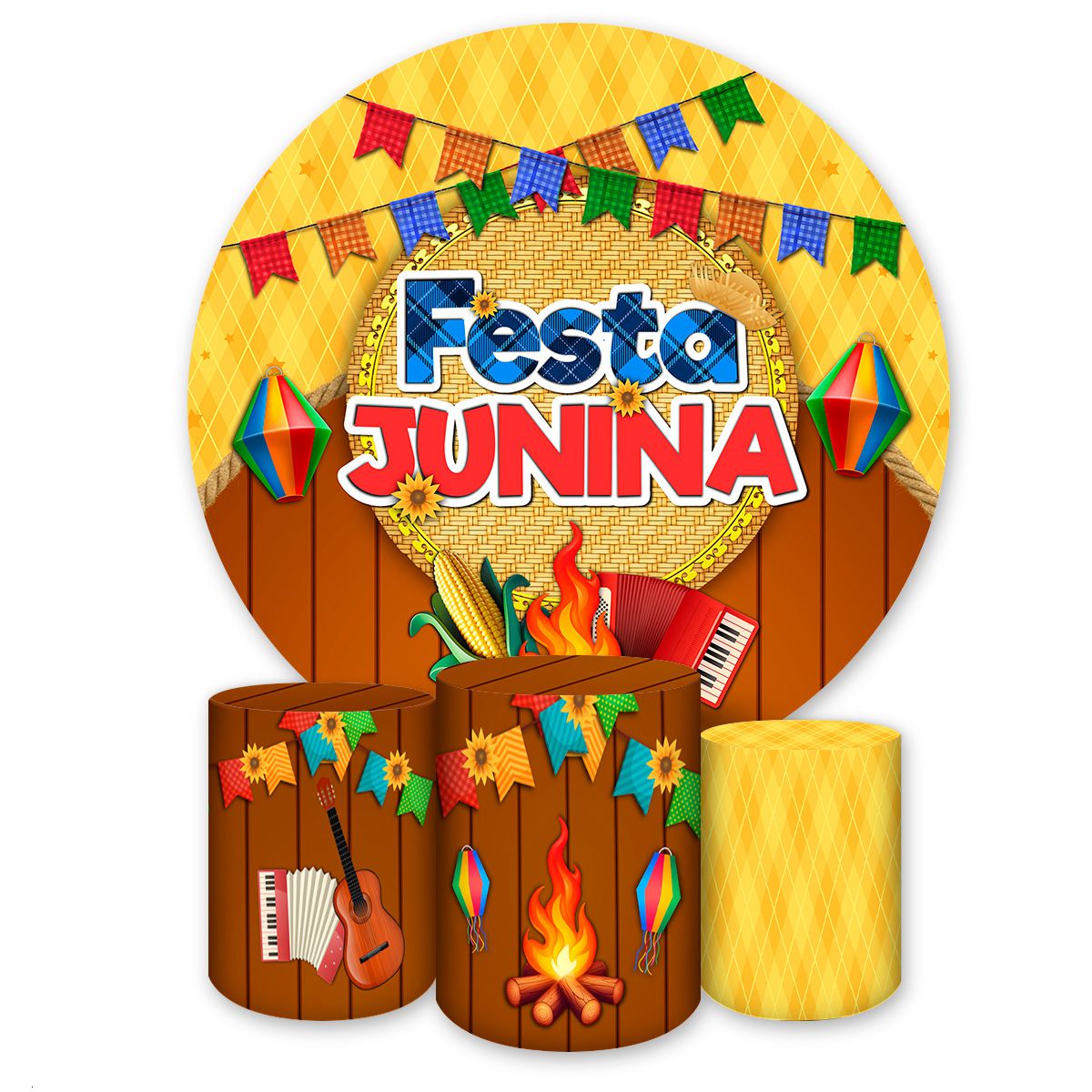 Kit 4 Capas Tema Festa Ju... - Painel Festivo