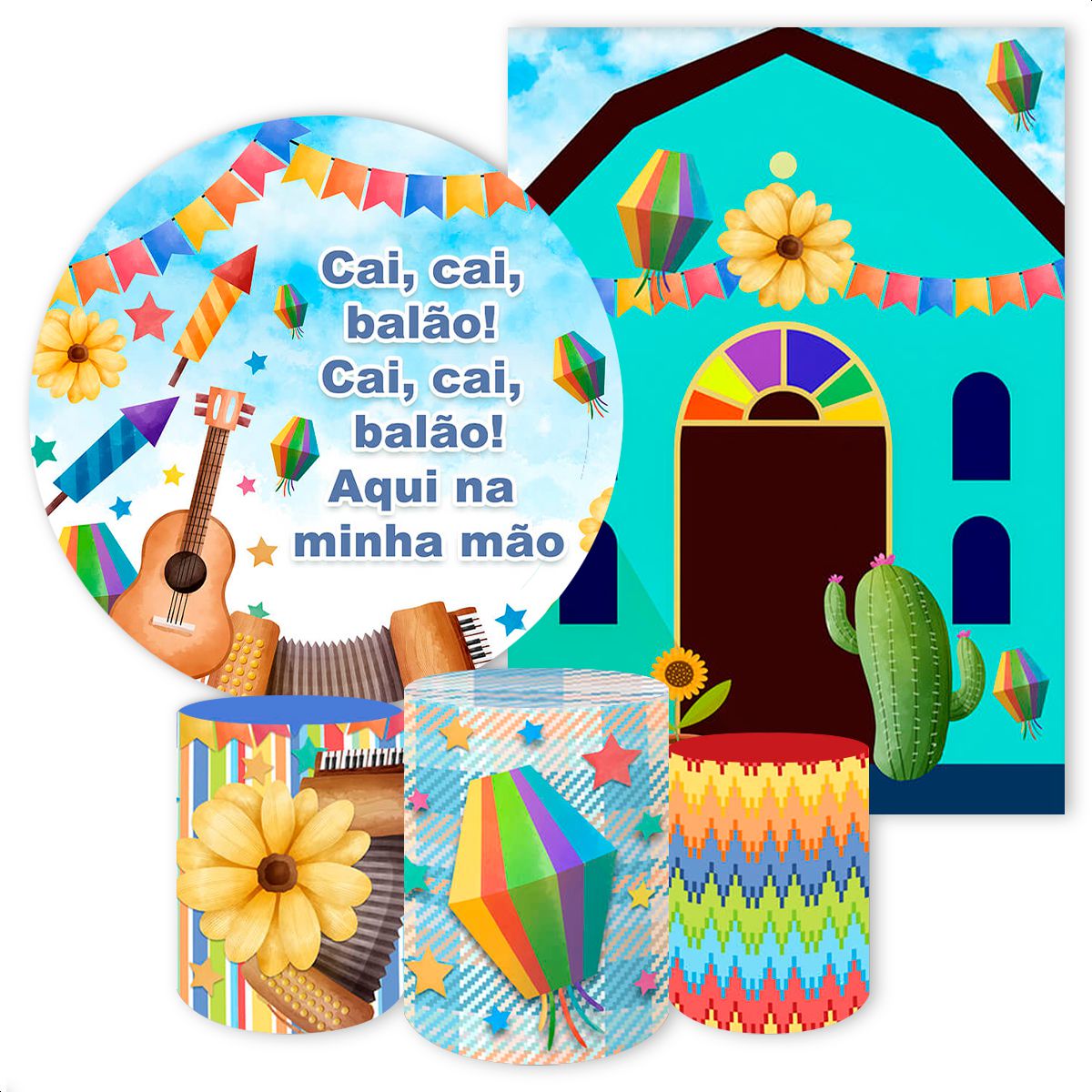 Kit 5 Capas Tema Festa Ju... - Painel Festivo