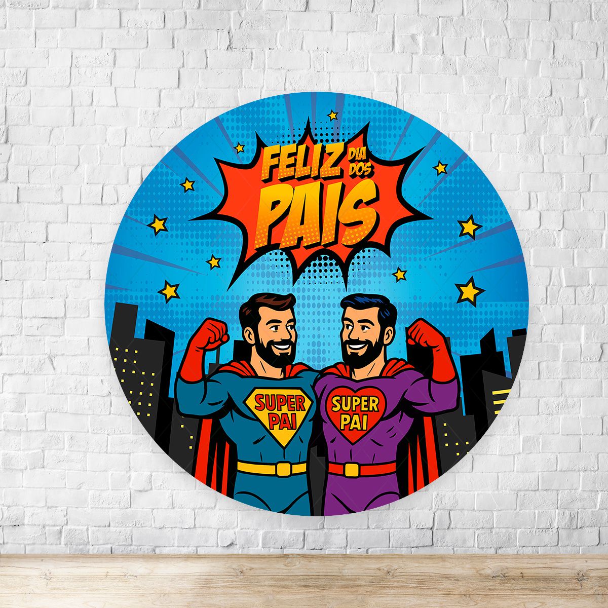 Capa Painel Redondo Tema Dia Dos Pais 7084 - Capa Painel Redondo Tema Dia Dos Pais 7084 - Painel Festivo