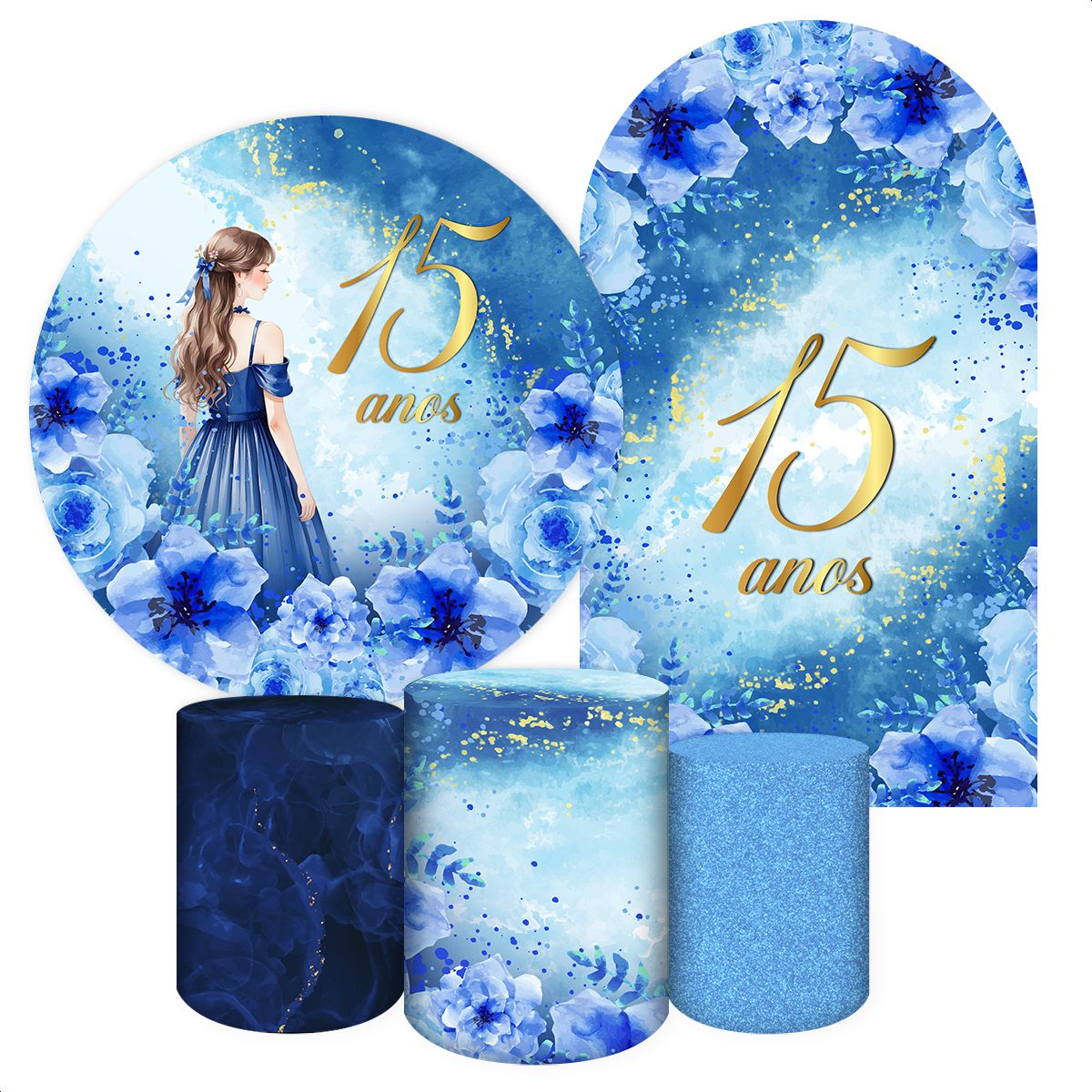 Kit 4 Capas + Romano Tema 15 Anos 7068 - Kit 4 Capas + Romano 7068 - Painel Festivo