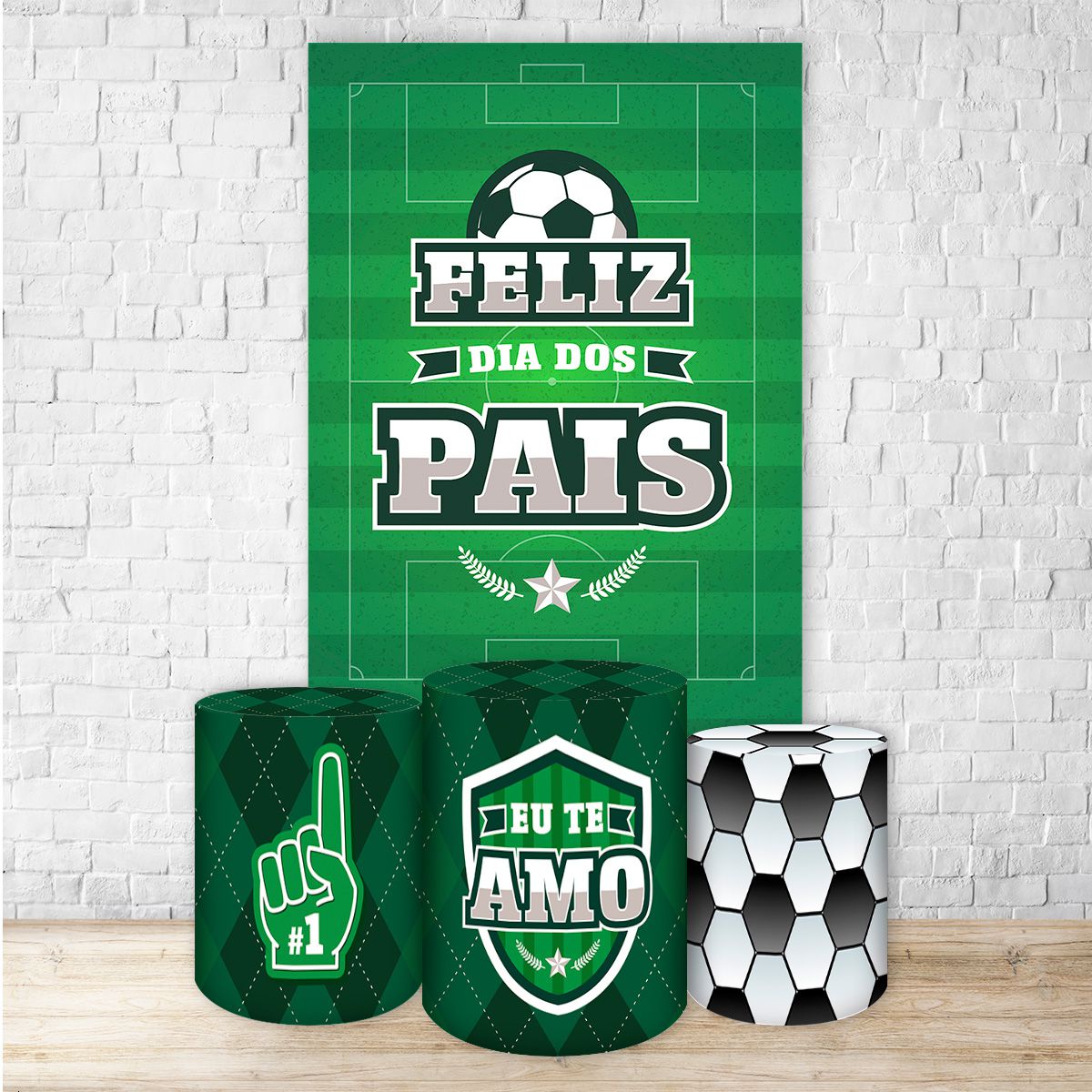 Capa Retangular + Trio Capas Cilindros Tema Dia dos pais 7085 - Capa Retangular + Trio Capas Cilindr... - Painel Festivo