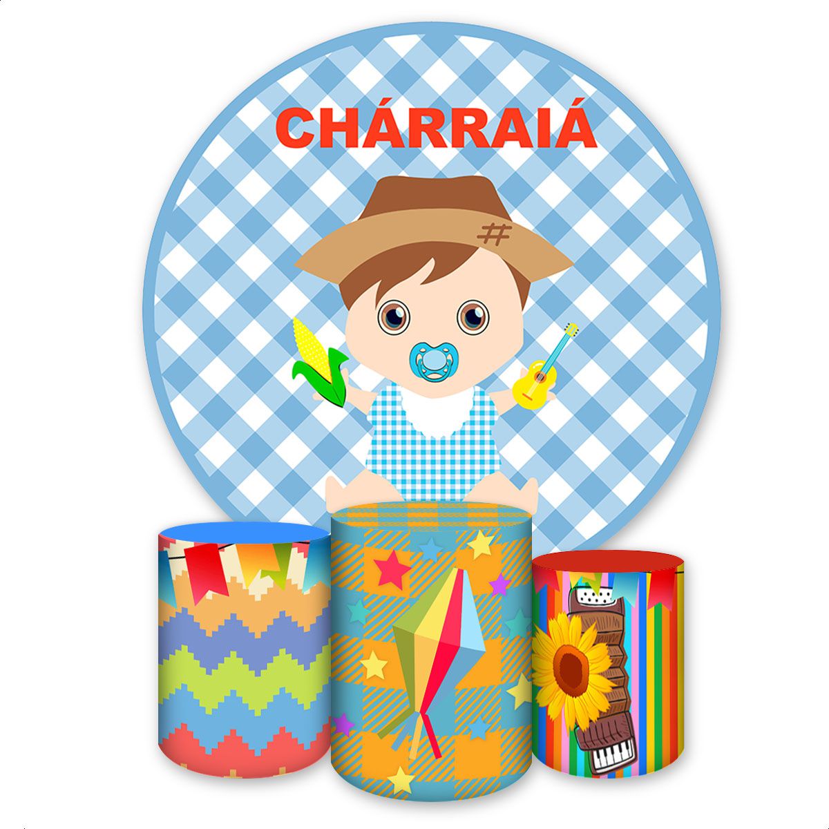 Kit 4 peças Full Tema Chá de Bebe 1530 - Kit 4 peças Full 1530 - Painel Festivo