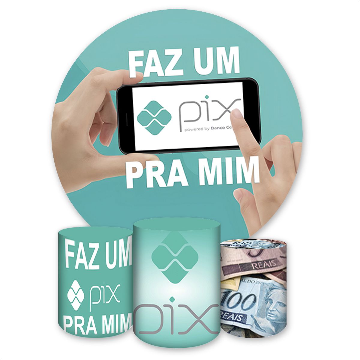 Kit 4 peças Full Tema Pix... - Painel Festivo