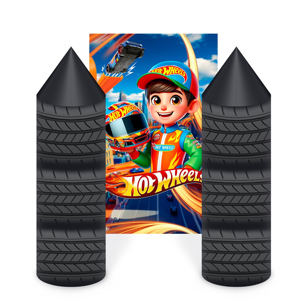 Kit Capas Castelo Hotwheels Menino com 1 Capa Pain... - Painel Festivo