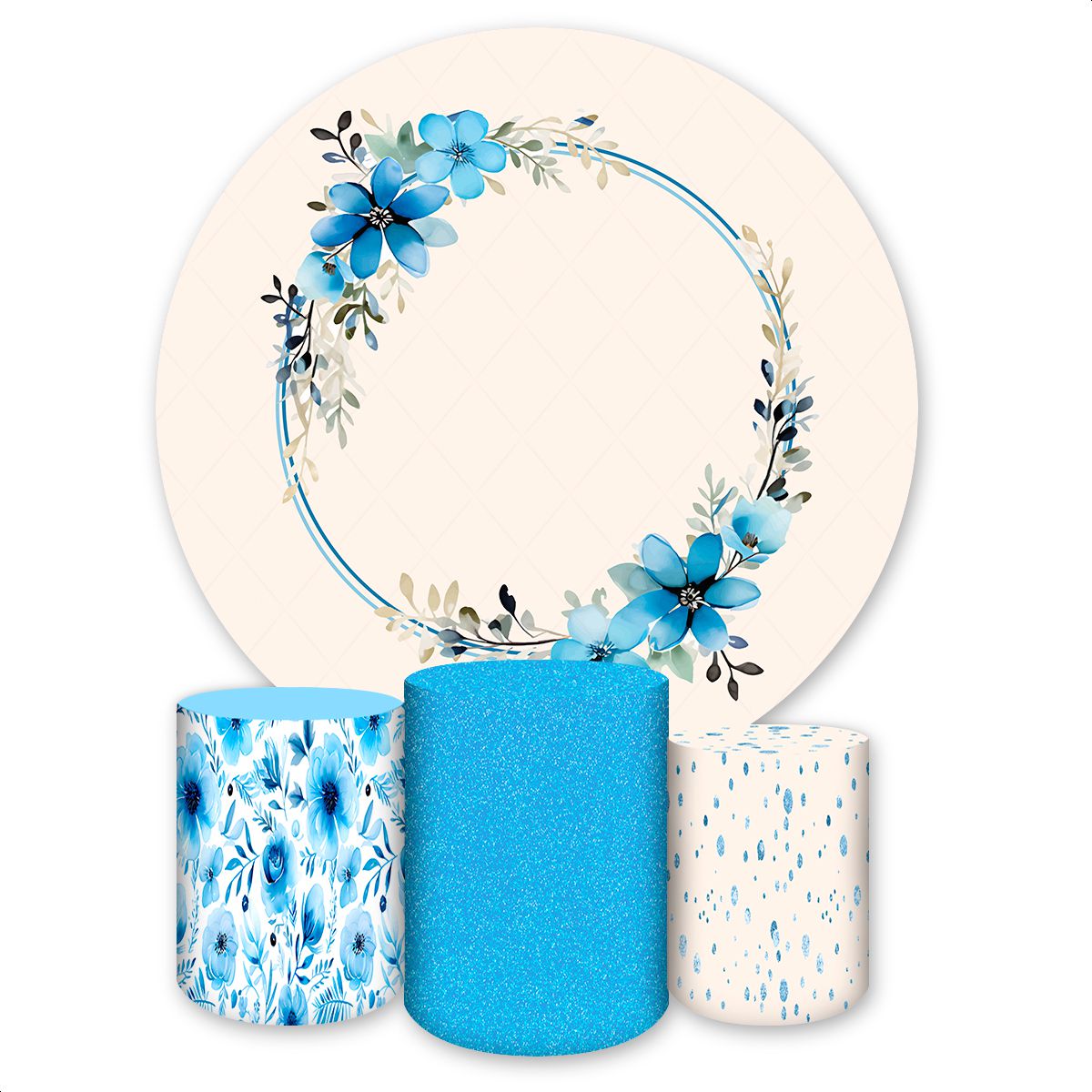 Kit 4 peças Full Tema Flores 2176 - Kit 4 peças Full 2176 - Painel Festivo