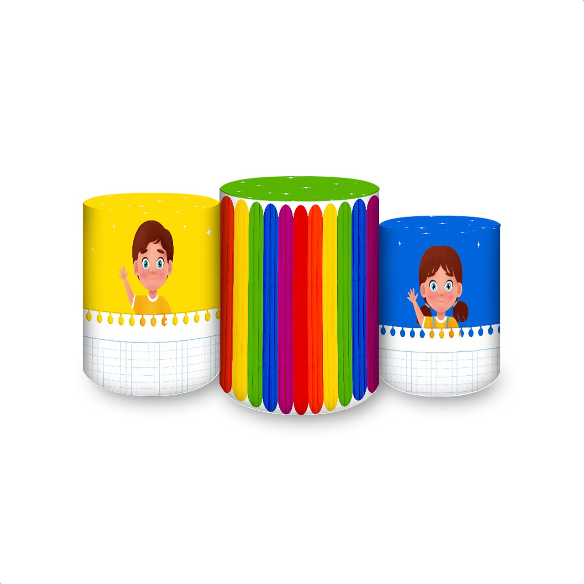 Trio Capas Cilindros Subl... - Painel Festivo
