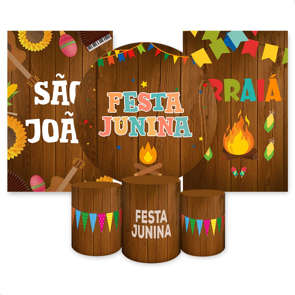 Kit 6 Capas Tema Festa Ju... - Painel Festivo