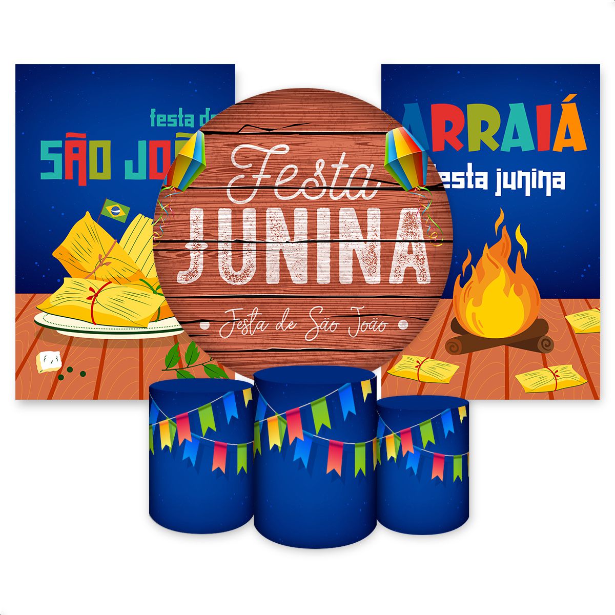 Kit 6 Capas Tema Festa Ju... - Painel Festivo