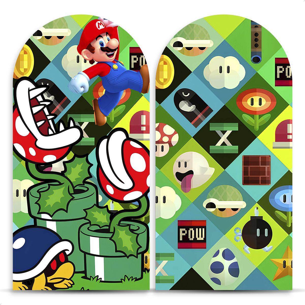 Painel Romano Tema Super Mario 4016 - Painel Romano 4016 - Painel Festivo