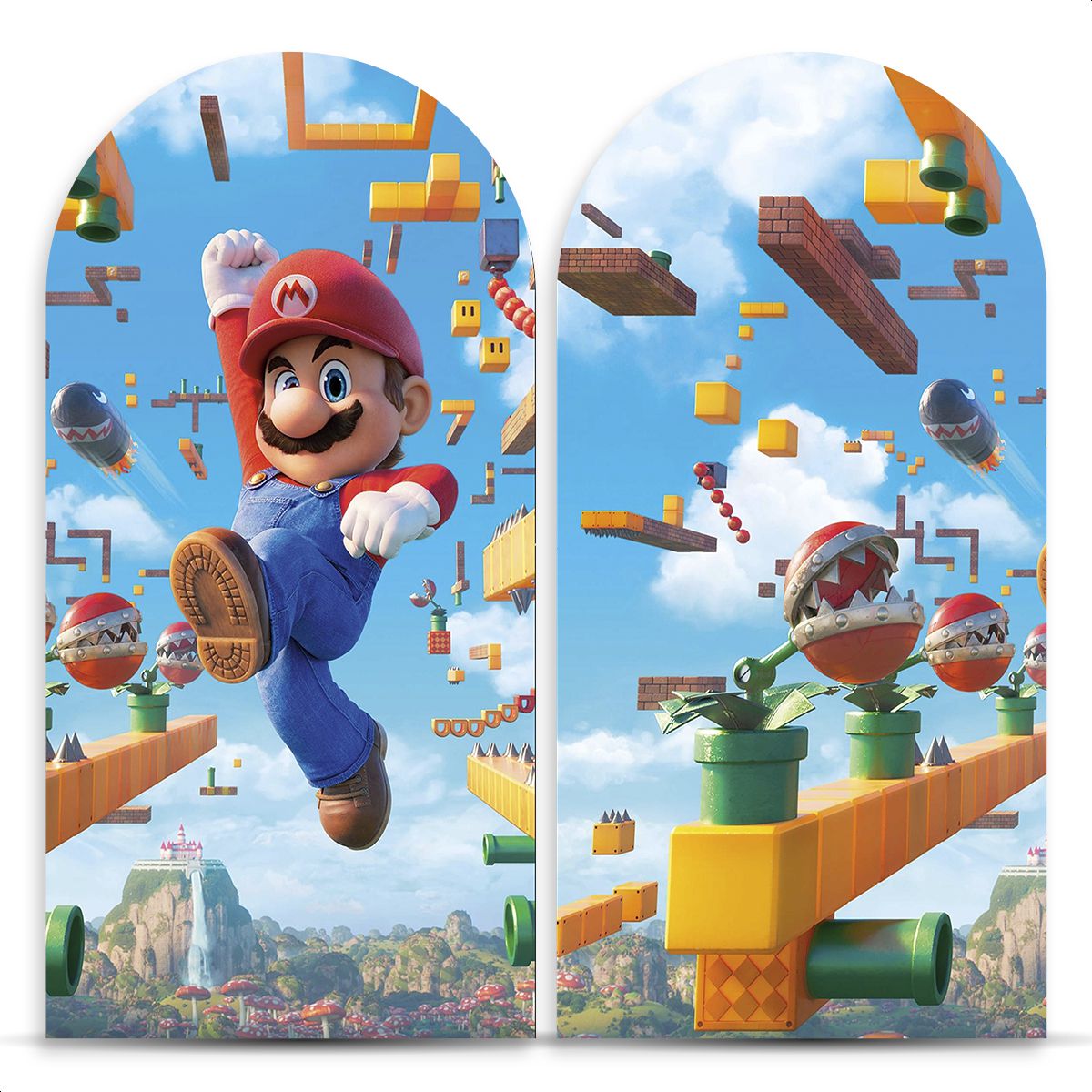 Painel Romano Tema Super Mario 4017 - Painel Romano 4017 - Painel Festivo