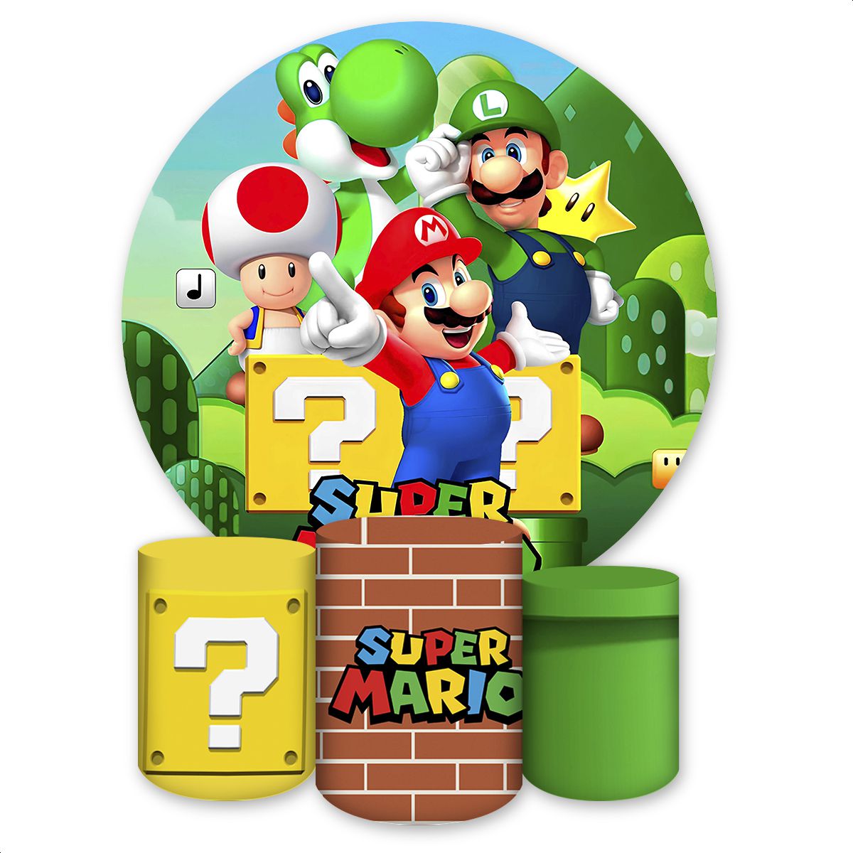 Kit 4 Capas Tema Mario Br... - Painel Festivo