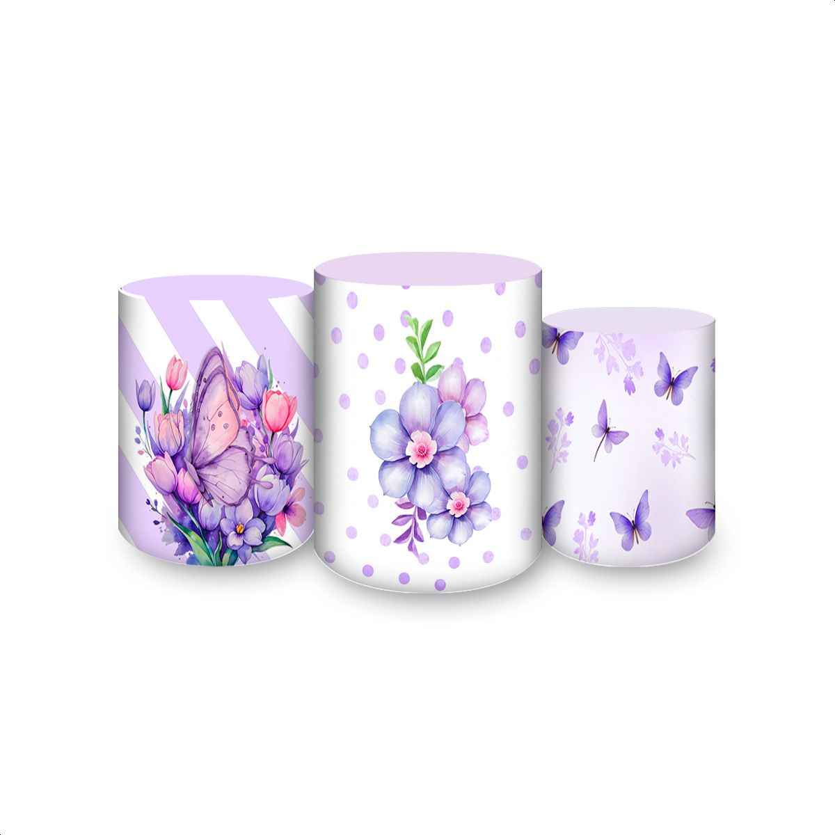 Trio de Cilindros Tema Borboleta 4224 - Trio de Cilindros 4224 - Painel Festivo