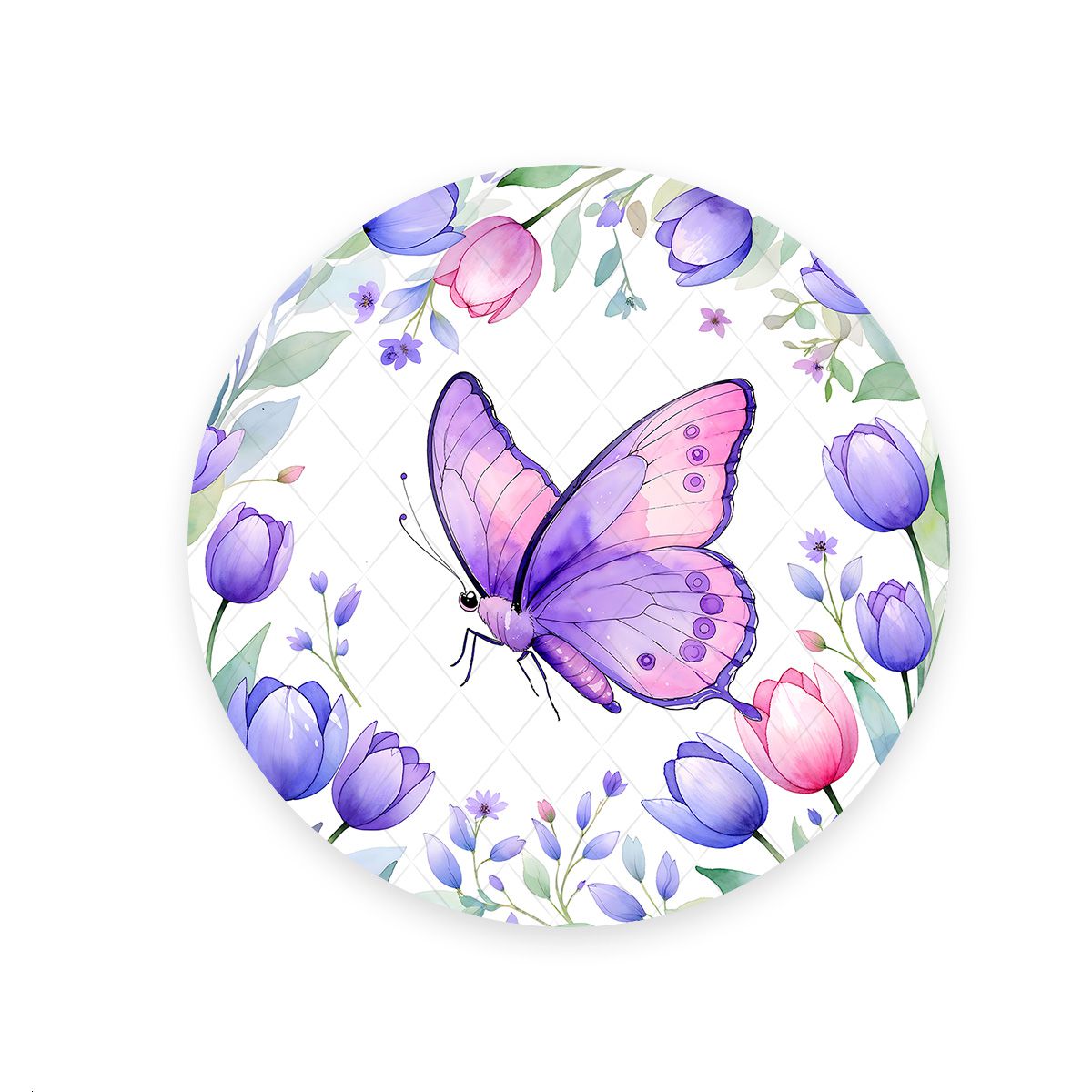 Painel Redondo Tema Borboleta 4224 - Painel Redondo 4224 - Painel Festivo