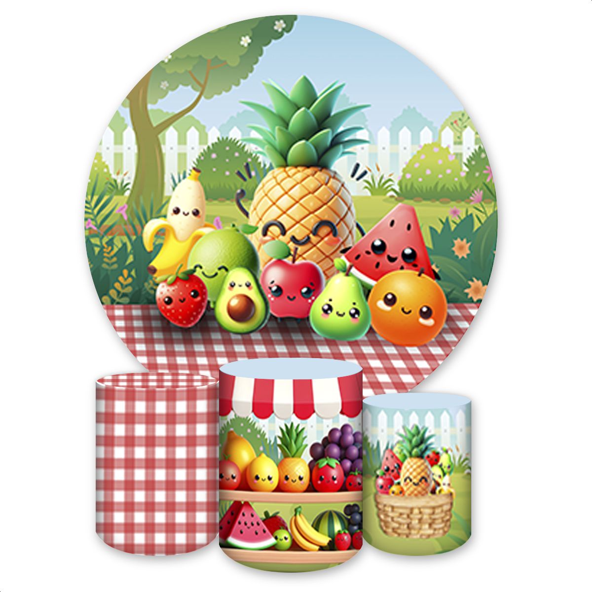 Kit 4 capas Tema Frutas 4... - Painel Festivo