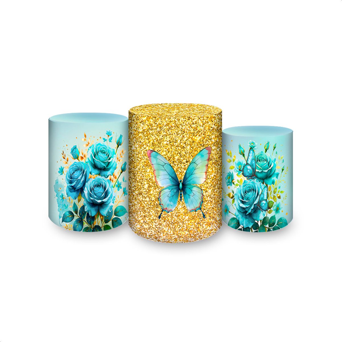 Trio de Cilindros Tema Borboleta 4225 - Trio de Cilindros 4225 - Painel Festivo