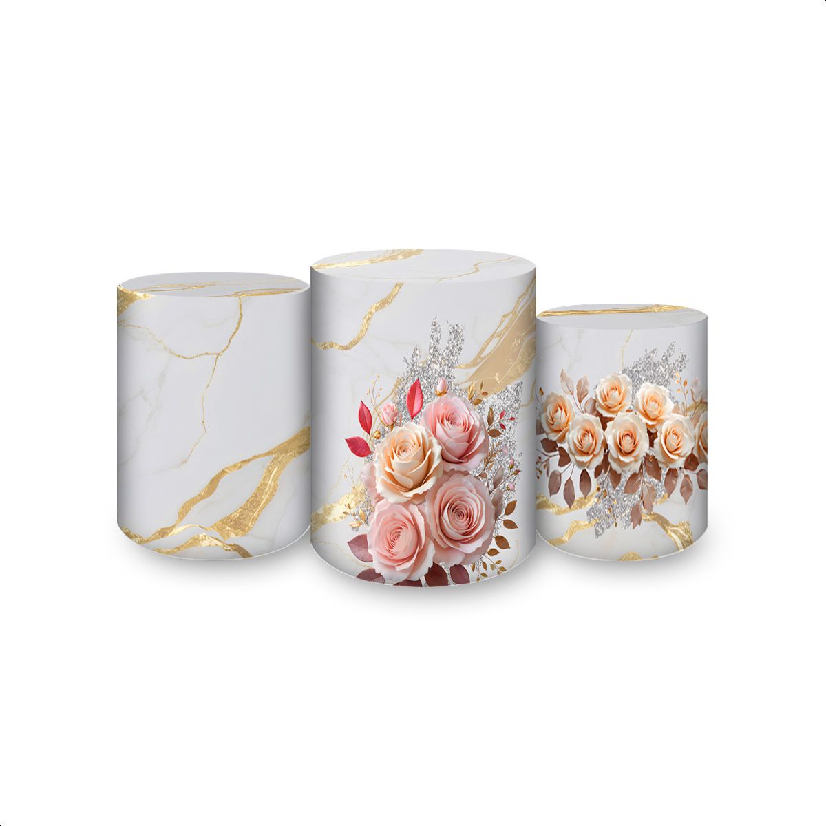 Trio de Cilindros Tema Flores 4228 - Trio de Cilindros 4228 - Painel Festivo