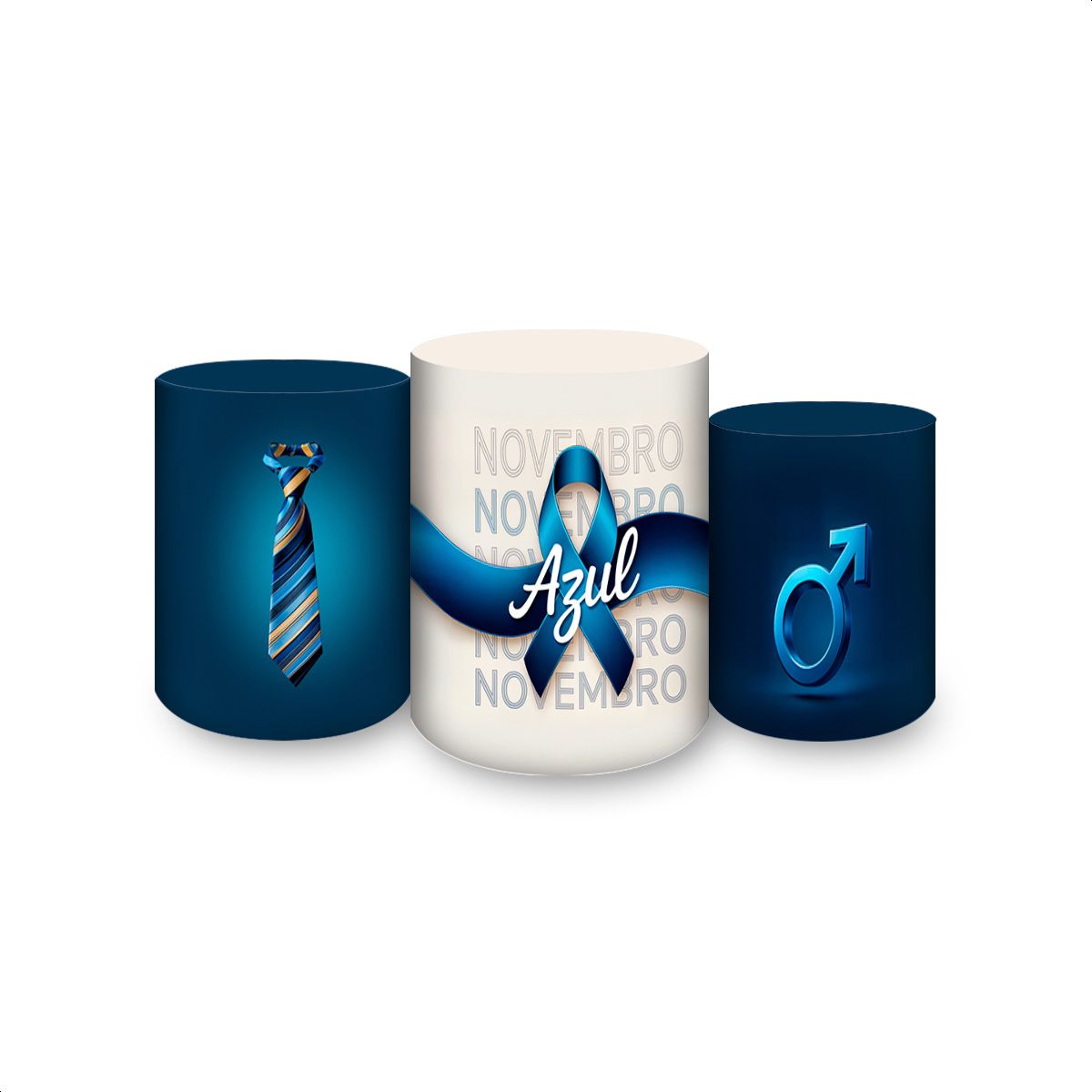 Trio de Cilindros Tema Novembro Azul 4233 - Trio de Cilindros 4233 - Painel Festivo