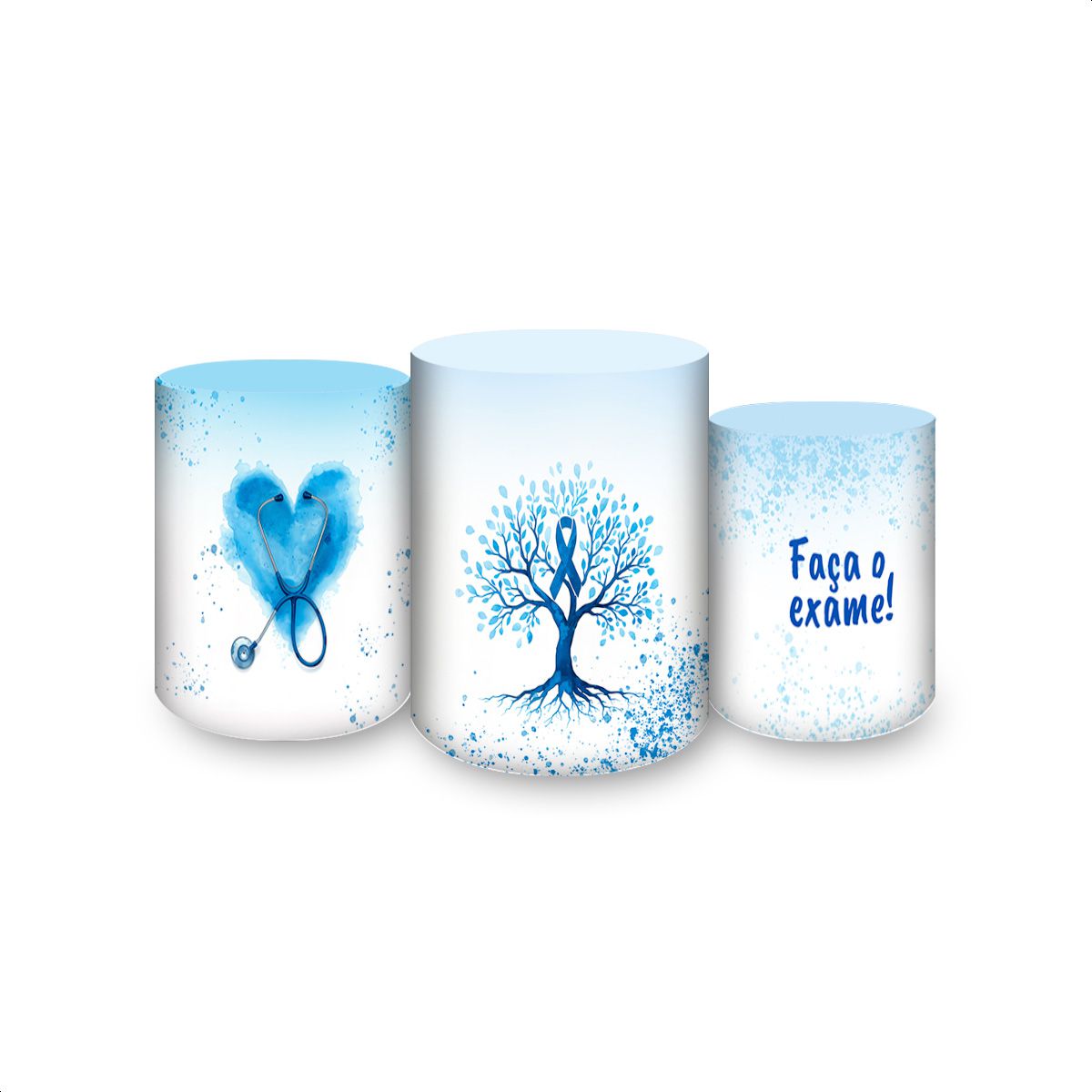 Trio de Cilindros Tema Novembro Azul 4234 - Trio de Cilindros 4234 - Painel Festivo