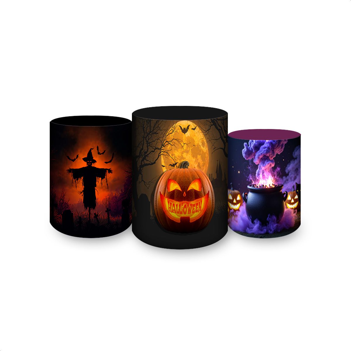 Trio de Cilindros Tema Halloween 4236 - Trio de Cilindros 4236 - Painel Festivo