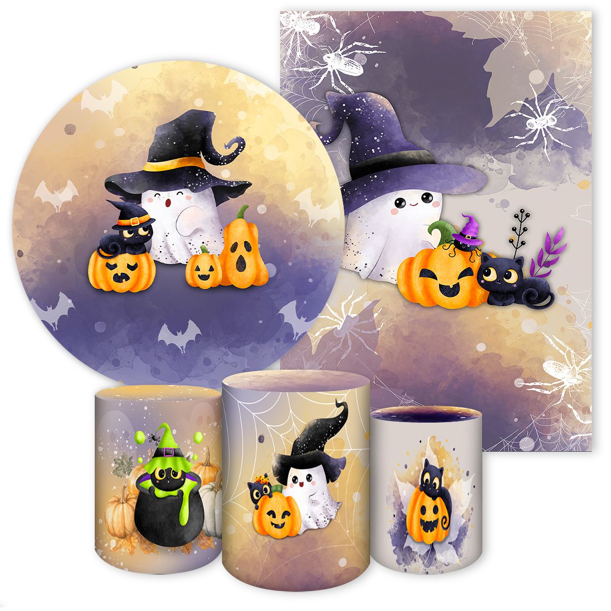 Kit 5 Peças Tema Halloween 4317 - Kit 5 Peças 4317 - Painel Festivo