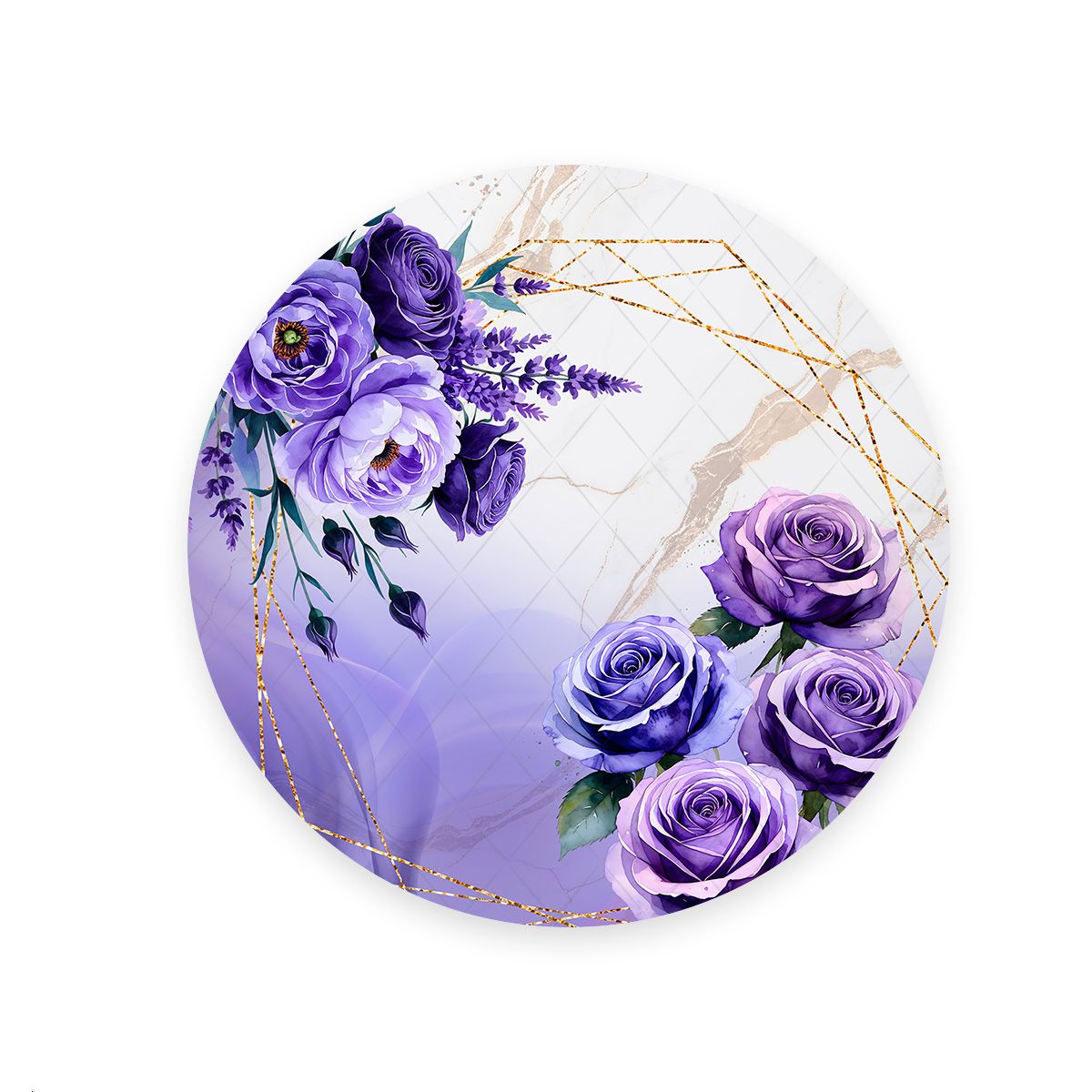 Painel Redondo Tema Flores 4321 - Painel Redondo 4321 - Painel Festivo