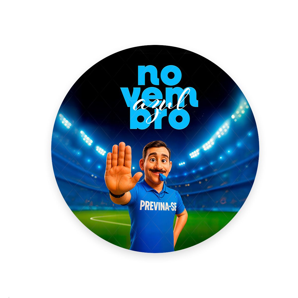 Painel Redondo Tema Novembro Azul 4327 - Painel Redondo 4327 - Painel Festivo