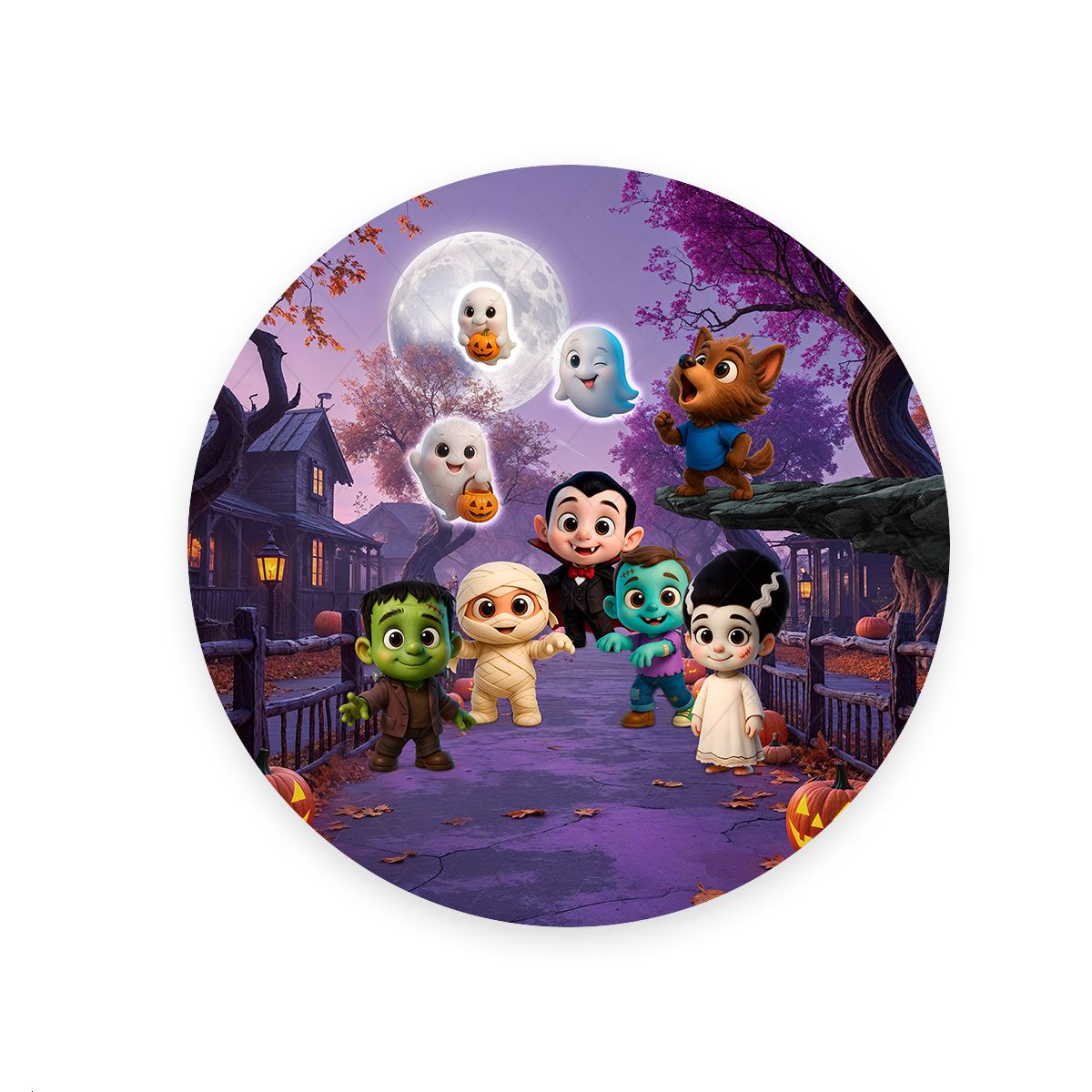 Painel Redondo Tema Halloween 4330 - Painel Redondo 4330 - Painel Festivo