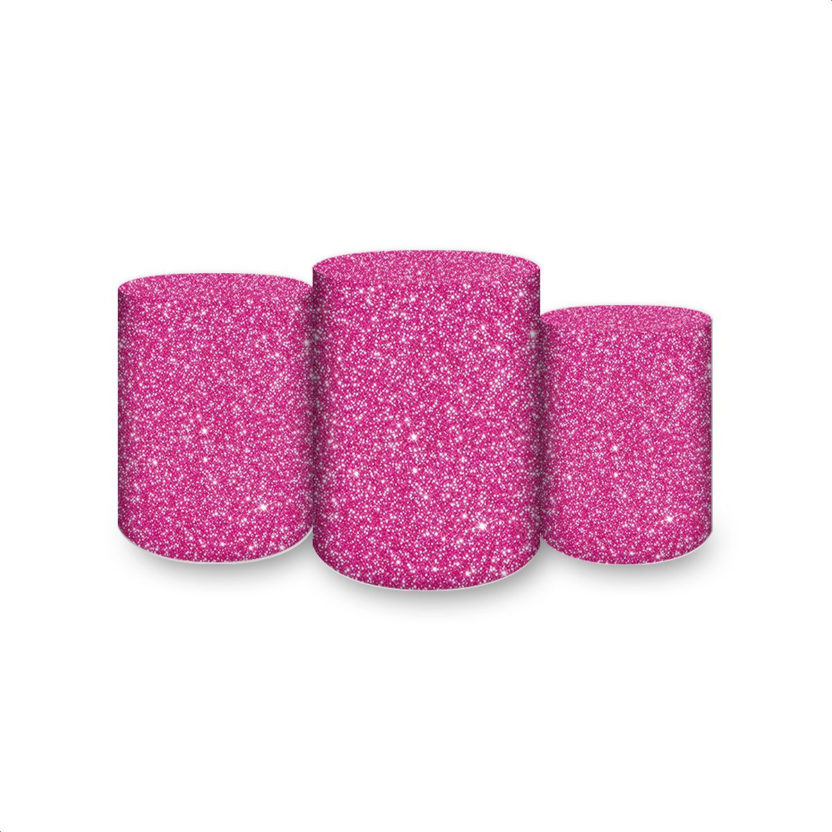 Trio Capas Cilindros Sublimados Glitter rosa 4526 ... - Painel Festivo