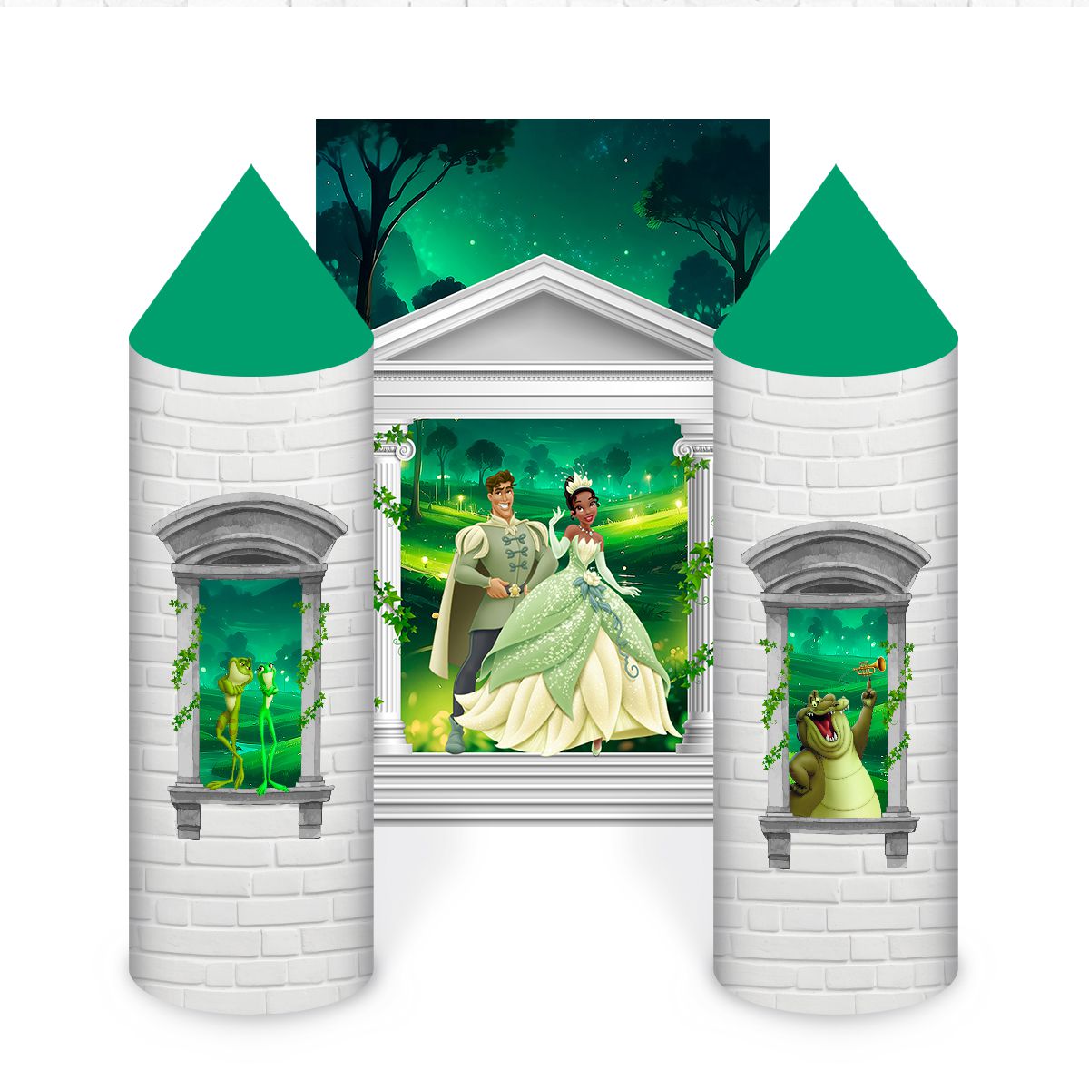 Kit Capas Castelo Princesa e o Sapo Verde com 1 Ca... - Painel Festivo