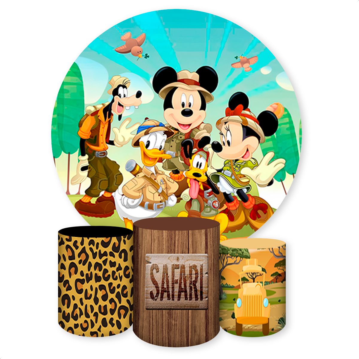 Kit 4 peças Full Tema Mickey 684 - Kit 4 peças Full 684 - Painel Festivo