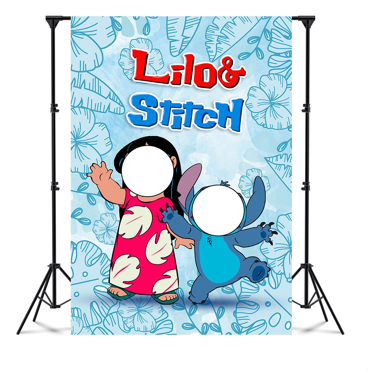 Capa Painel Interativo Para Fotos Vazado Tema Lilo & Stitch 7043 - Capa Painel Interativo 7043 - Painel Festivo