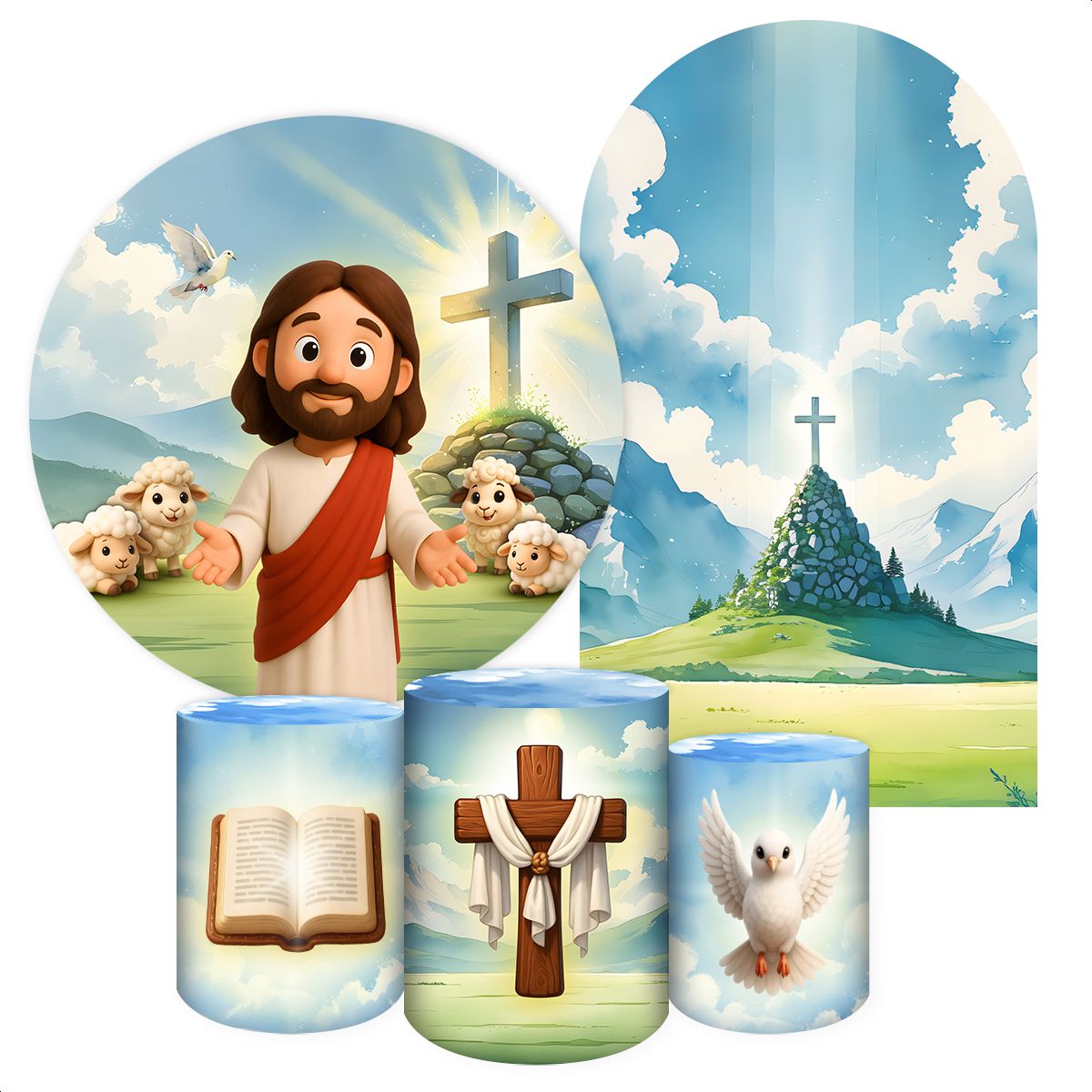 KIT COMPLETO + ROMANO RELIGIOSO 7076 - KIT COMPLETO + ROMANO 7076 - Painel Festivo