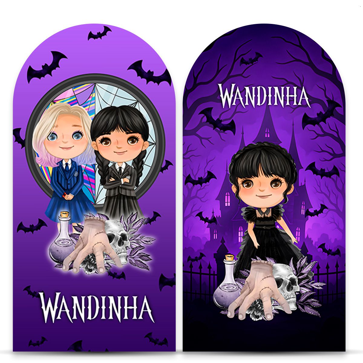  Painel Romano Tema Wandinha 7095 - Painel Romano 7095 - Painel Festivo