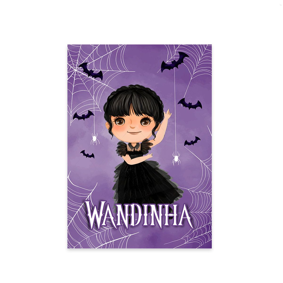 Painel Retangular Tema Wandinha 7097 - Painel Retangular 7097 - Painel Festivo