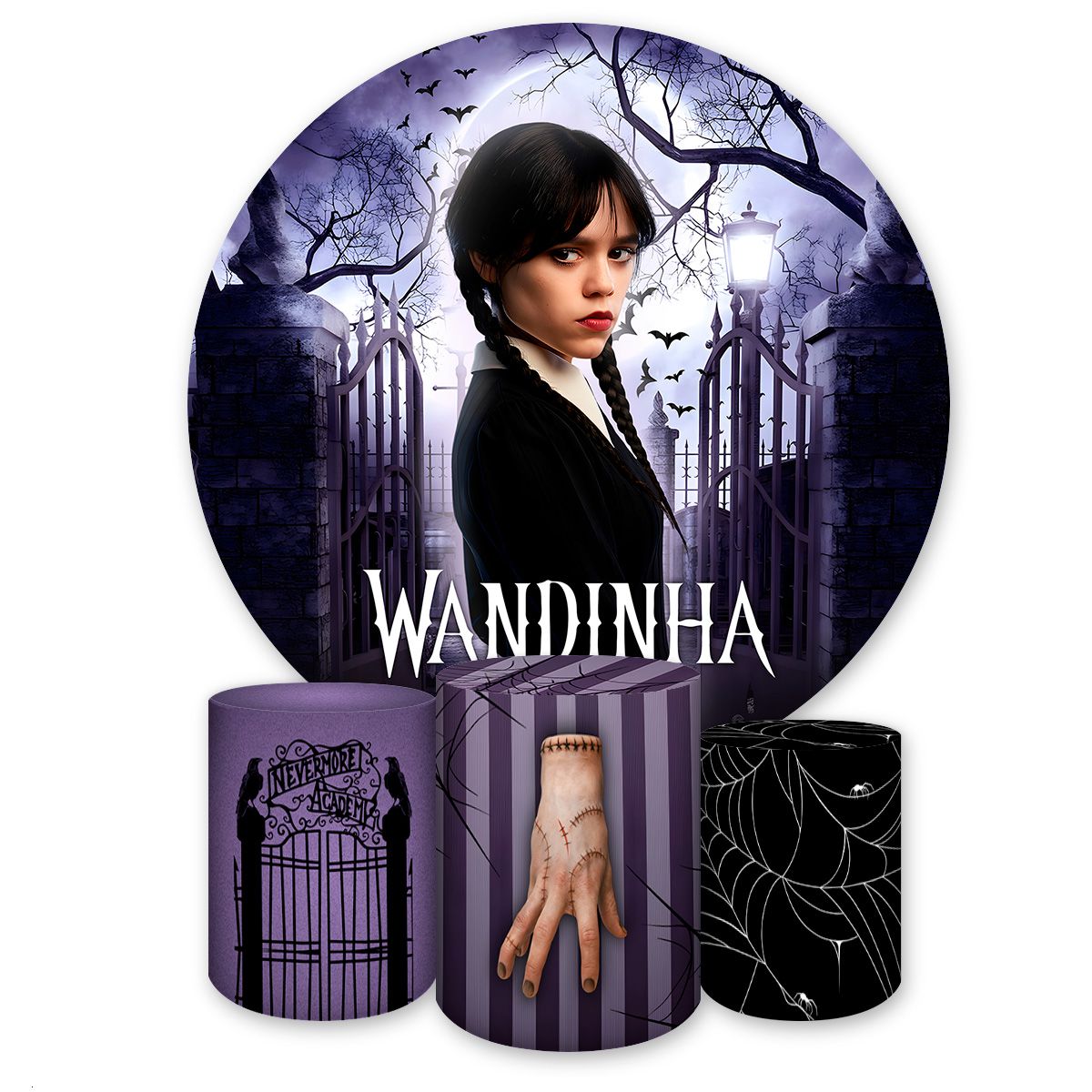 Kit 4 Capas Tema Wandinha 7105 - Kit 4 Capas 7105 - Painel Festivo