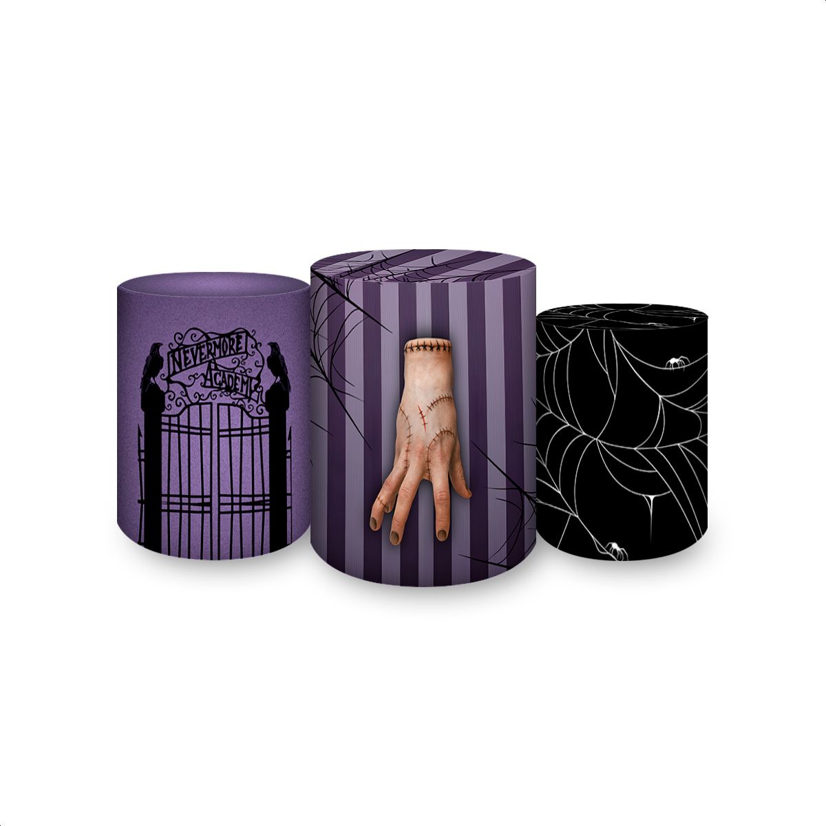 Trio Capas Cilindros Tema Wandinha 7105 - Trio Capas Cilindros 7105 - Painel Festivo